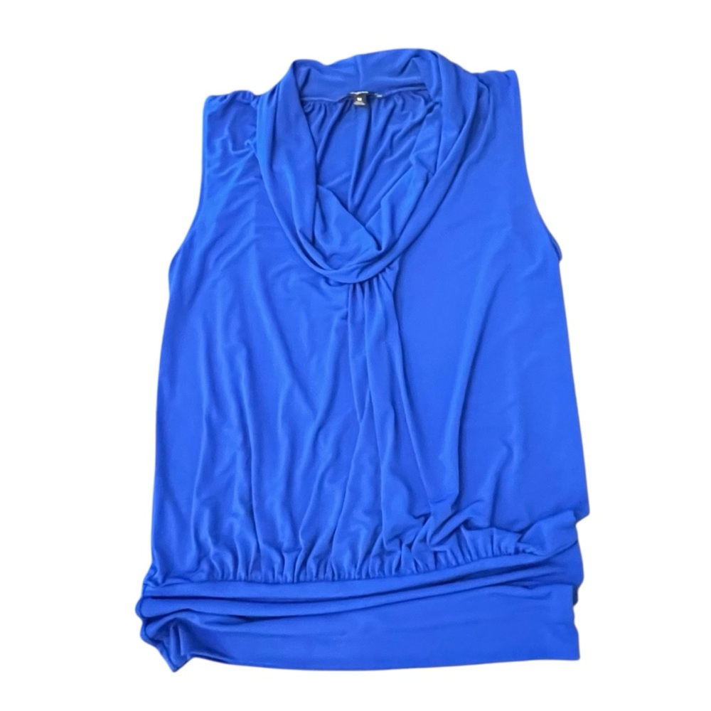 Express Women's Sleeveless Royal Blue Cowl Neck‎ Blouse Size Medium Dressy Party